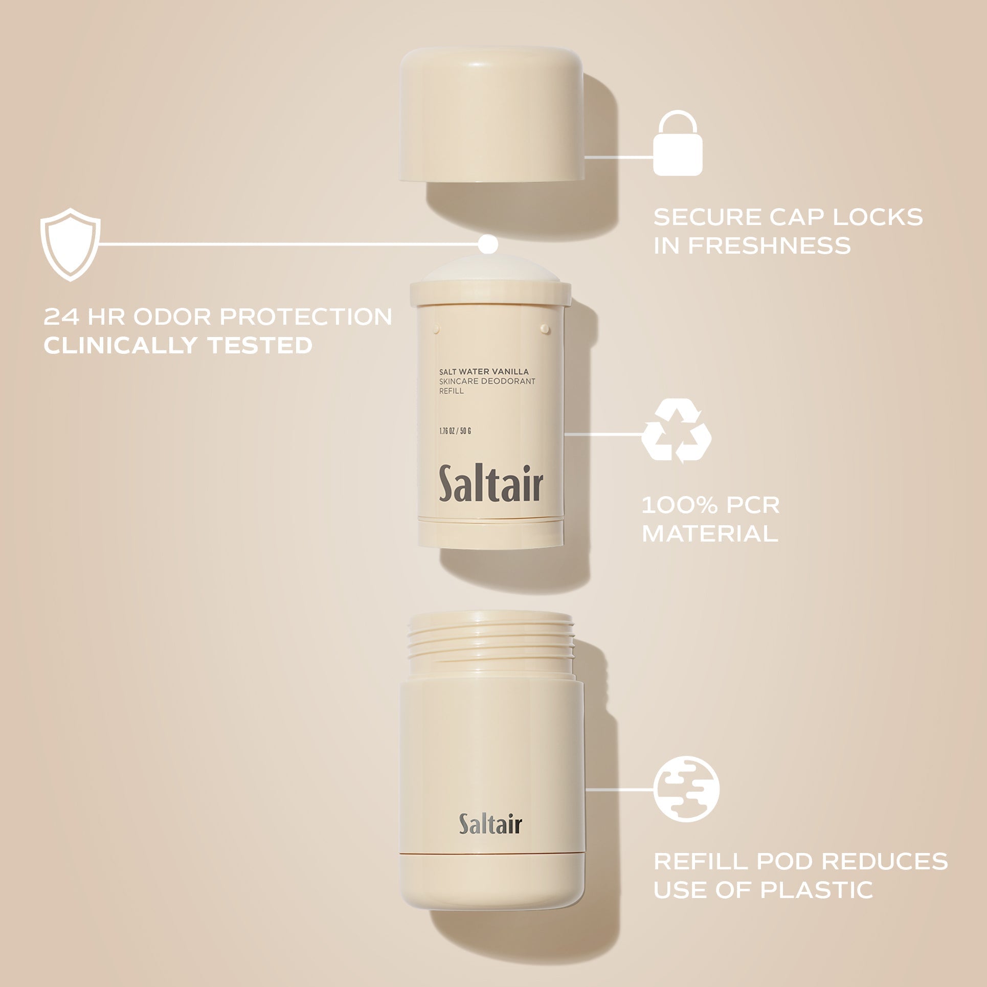 Salt Water Vanilla - Skincare Deodorant